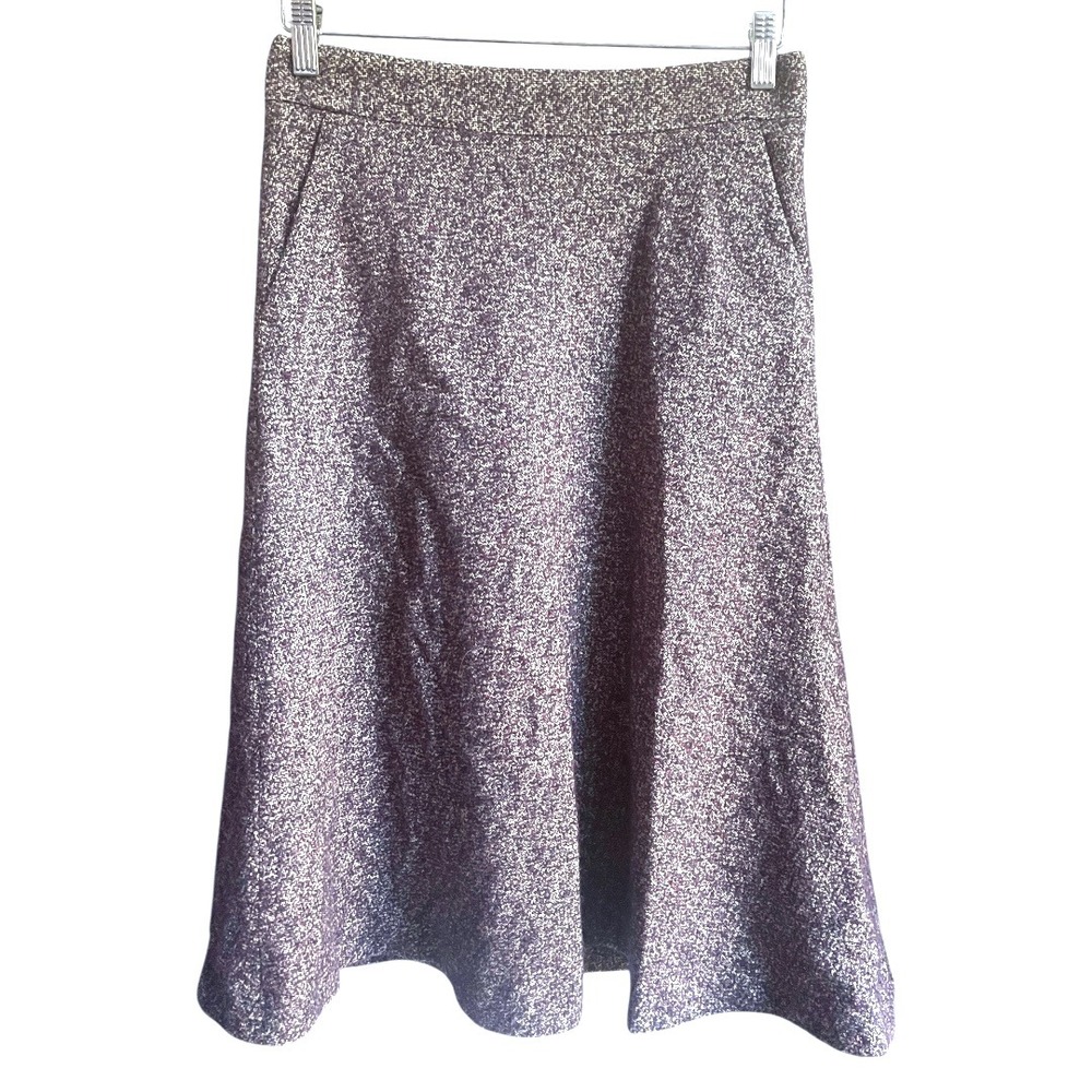 Theory Wool Richland Midi Skirt in Heathered‎ Burgundy 6